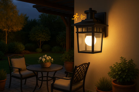 Modern LED Motion Sensor Outdoor Wall Light – Black Modern LED Motion Sensor Outdoor Wall Light – Black