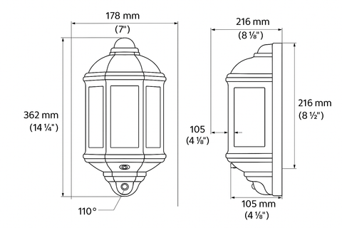 Modern Outdoor Security Bulkhead Wall Light with PIR Sensor Modern Outdoor Security Bulkhead Wall Light with PIR Sensor