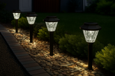 Modern LED Solar Powered Stake Light – Auto On/Off Outdoor Lights