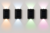 4x Colourful Solar Fence Lights – LED Outdoor Garden Lamps