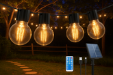 Solar Festoon Lights Outdoor 9M 20 G50 Bulbs – IP65