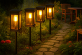 Pack of 4 Solar-powered lights with 800mAh battery for patio and pathway