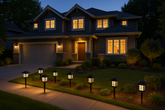 Solar-powered garden lights with auto on/off for yard and patio