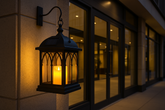Outdoor Hanging Lantern with Flickering LED Solar Powered 27cm Garden Lamp