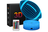 3D Illusion Football Night Lamp 16 Color LED Light for Kids and Boys