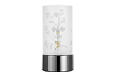 Floral Touch Table Lamp – Chrome Finish with Glass Shade