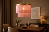 Modern Polished Brass Pink Tassel Ceiling Light Shade