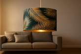 Dark Green and Gold Pendant Shade – 25 cm – Table or Ceiling