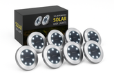 Solar Ground Lights for Outdoor Garden (8-Pack) – Decking Disk Lights