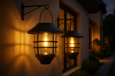 2-Pack Solar Lantern Wall Lights – Hanging Glass & Stainless Steel Porch Lights