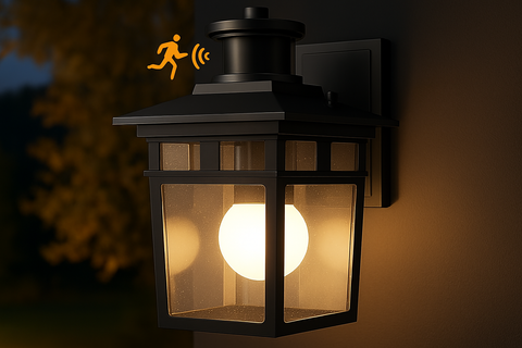 Modern LED Motion Sensor Outdoor Wall Light – Black Modern LED Motion Sensor Outdoor Wall Light – Black