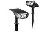 Pack of 2 LED PIR Motion Sensor Stake Lights – Solar Outdoor Garden Lights