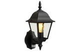 Outdoor PIR Wall Lantern Sensor Light – 4-Sided Motion Security – Black