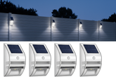 Pack of 4 LED Solar Powered Security Fence Lights