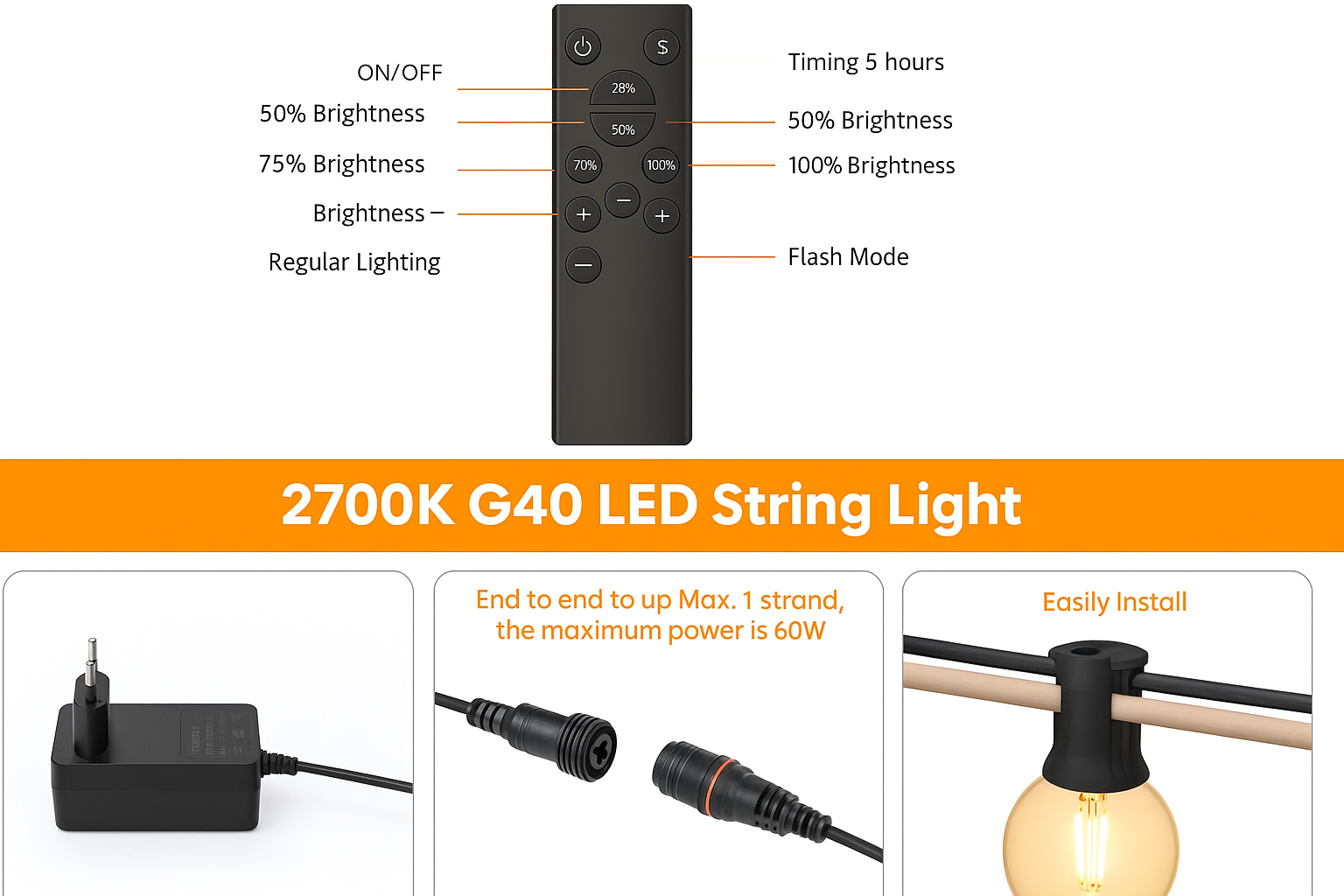 45M Outdoor Festive String Lights with Remote 45M Outdoor Festive String Lights with Remote