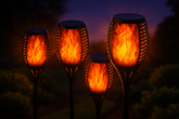 Solar Torch Lights for Outdoor - 33 LED Flickering Flame (Pack of 4)