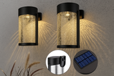 Modern 2x Outdoor Solar Fence Lights – LED Wall Lights