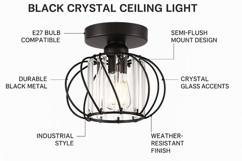 Industrial crystal Semi-Flush Ceiling Light Industrial crystal Semi-Flush Ceiling Light