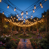 Outdoor LED Festoon Lights Heavy Duty Waterproof 24FT - 25 Bulbs