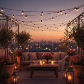 Outdoor Mains Powered Festoon Lights 144FT (45M)