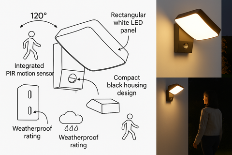 18W LED PIR Motion Sensor Outdoor Wall Light 18W LED PIR Motion Sensor Outdoor Wall Light