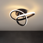 Modern 22W LED Ceiling Light Curved Acrylic Design Lamp – Warm White & 3 Color Changing Modes – Black & White Options for Kitchen, Bedroom, Hallway & Indoor Spaces