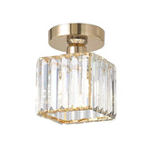 Modern Gold Semi Flush Mount Crystal Ceiling Chandelier