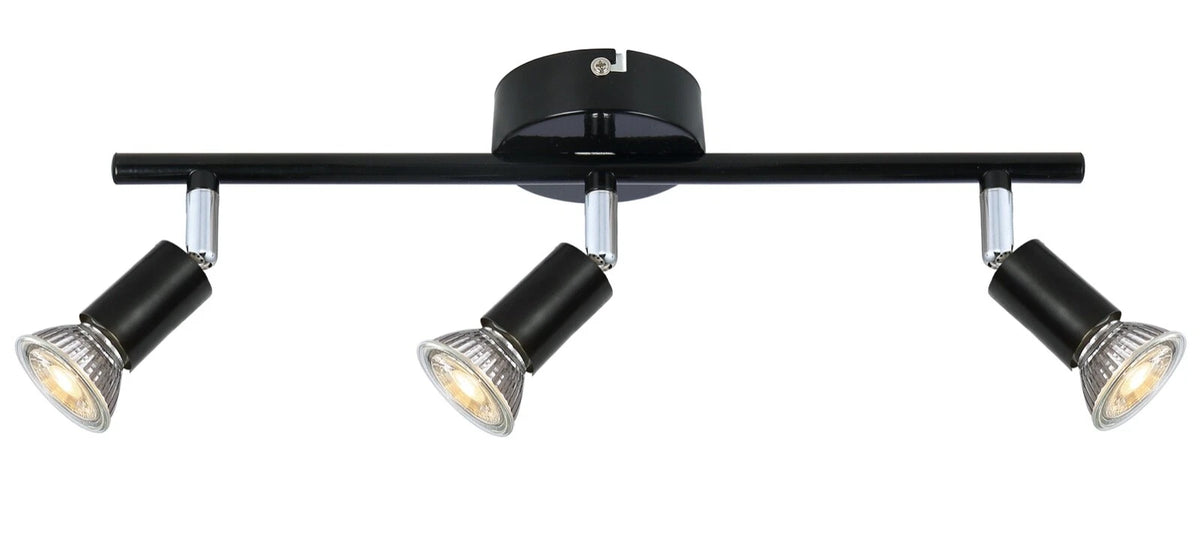 3-Way Modern Black Ceiling Spotlight