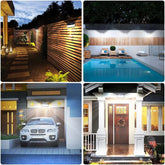 Super Bright Solar LED PIR Motion Sensor Wall Light Black Outdoor