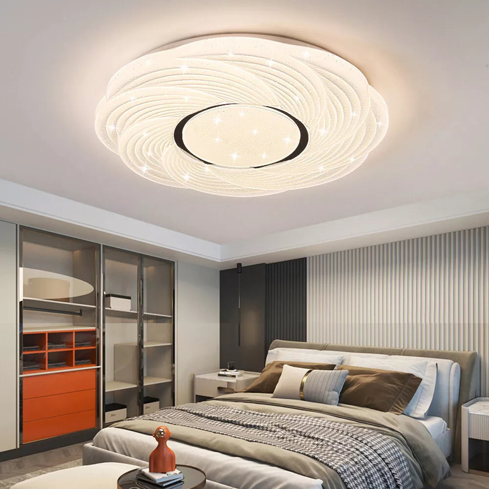 Contemporary flush ceiling lamp with dimming feature
 Contemporary flush ceiling lamp with dimming feature