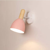 Adjustable Pink Wood Vintage Wall Light 350° Rotatable