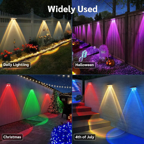 Eco-friendly, energy-efficient solar lights mounted on garden walls.
 Eco-friendly, energy-efficient solar lights mounted on garden walls.