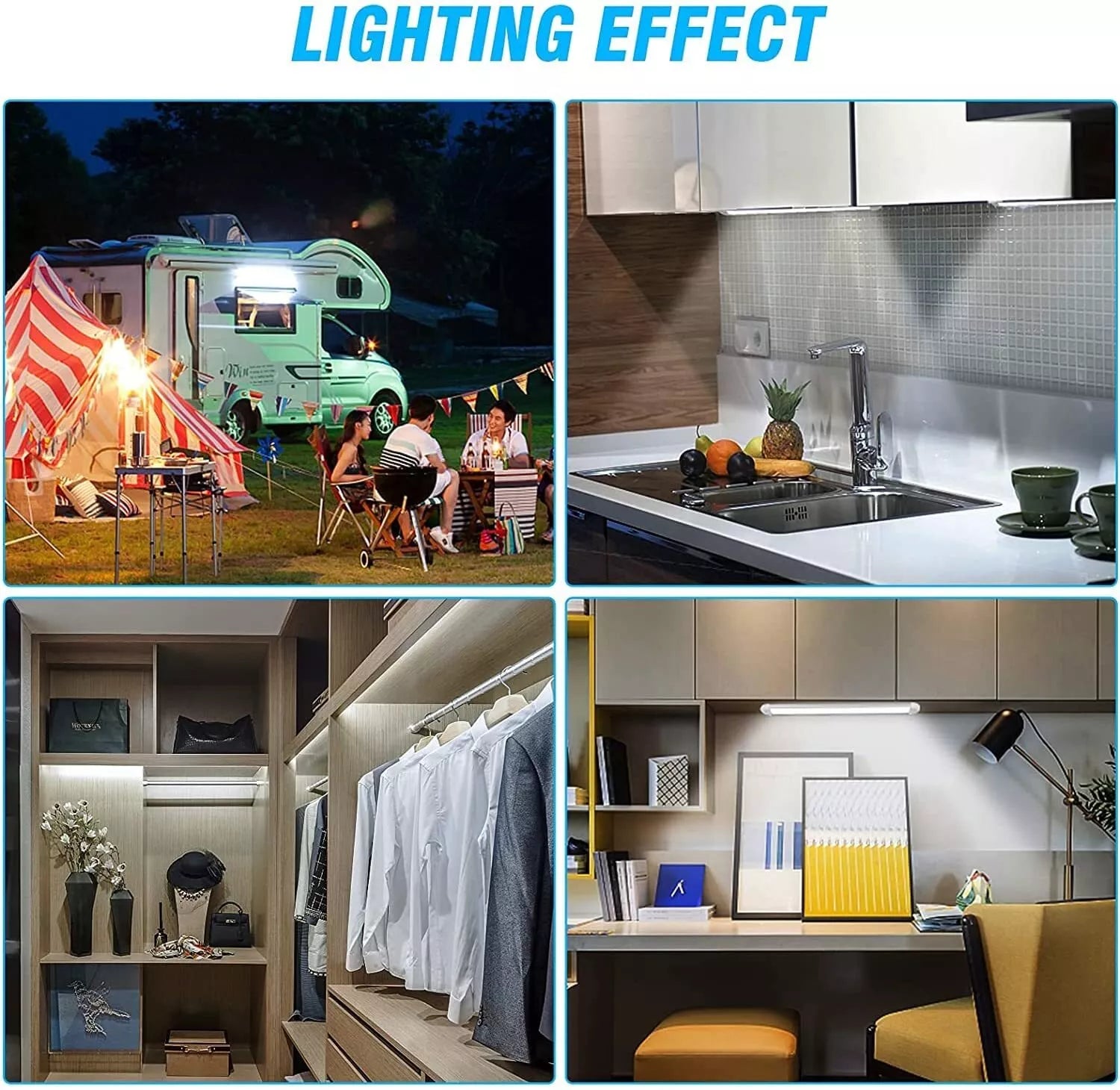 Easy-to-install LED strip light with mounting brackets for vans and workspaces
 Easy-to-install LED strip light with mounting brackets for vans and workspaces