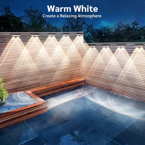 Solar-powered LED wall lights for garden and fence illumination.
 Solar-powered LED wall lights for garden and fence illumination.
