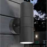 Outdoor Wall Light Up & Down Black LED Waterproof GU10 Bulbs