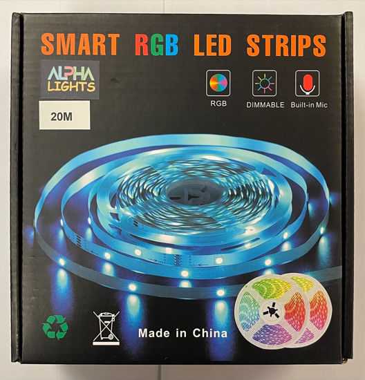 20M LED Strip Lights with Remote, RGB Colour Changing, Dimmable Strip Lighting, Long Plug in LED Lights