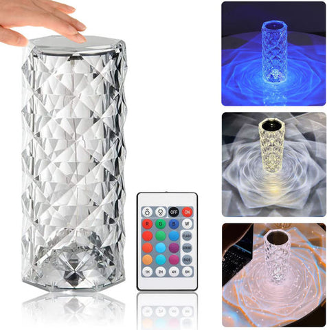 5W LED Rose Diamond Table Lamp Rechargeable Touch Control Lamp
