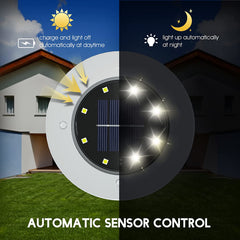 Close-up of white LED garden stake light


