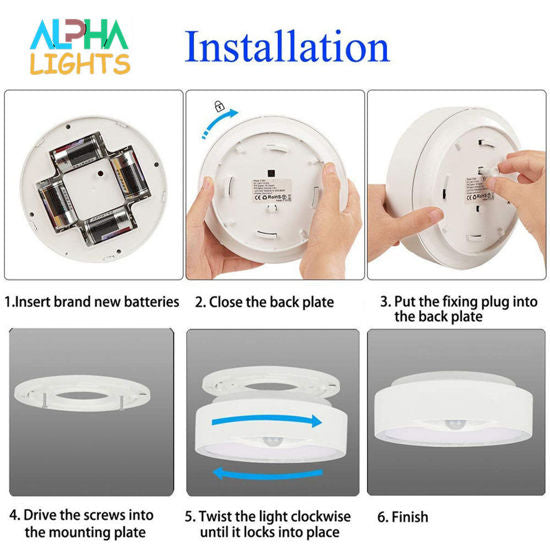 80 LED Motion Sensor Ceiling Light Battery operated Bright