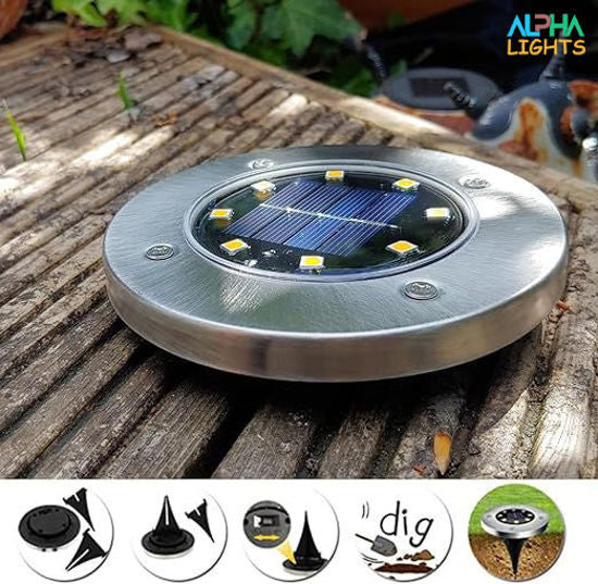 Alpha Star Solar Lights Outdoor Garden 8 LED, Outdoor Solar