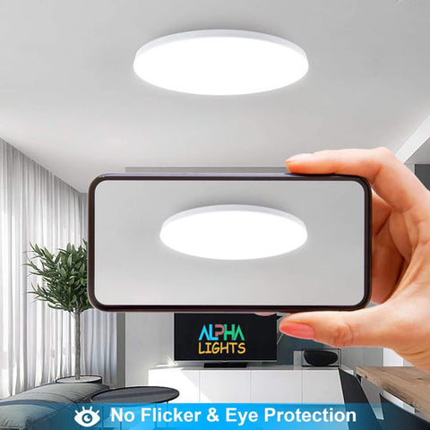 36W Round Ceiling Lights, Daylight White 6500K, Ø23cm Indoor Flush Mount Ceiling Lamp for Kitchen Bedroom Living Room Hallway Balcony Office