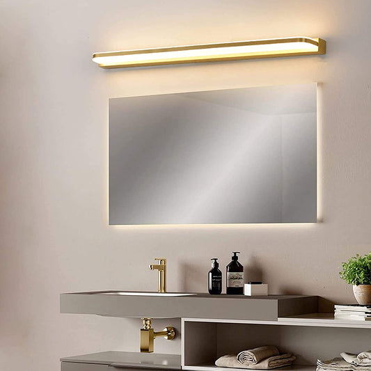 LED Mirror Front Light 9W Warm White, Front Lighting IP44 for Bathroom, LED Over Mirror Light, Stainless Steel Base