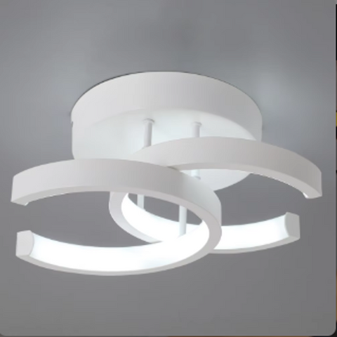 2-Light LED Ceiling Lights Modern Flush Mount Ceiling Lamp Metal Ceiling Lighting Fixture for Living Room Bedroom Office Hallway,White+Warm White-18W