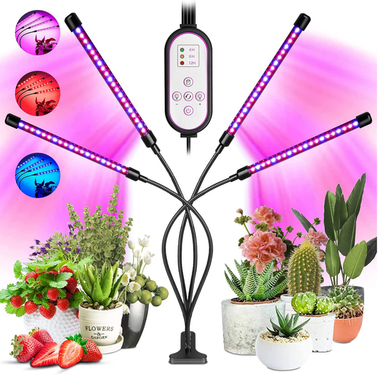 Grow Lights for Indoor Plants, Newest 80 LEDs Full Spectrum Led Plant Grow Light, 10 Dimming Level & 4 Heads Grow Lamp