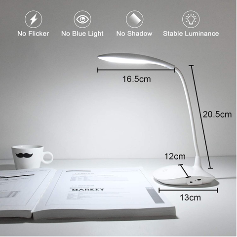 Sleek design of the LED desk lamp complementing modern decor.

