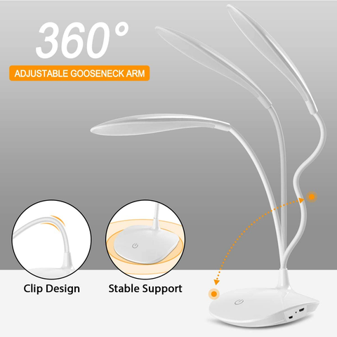 Lamp showcasing its flexible gooseneck for adjustable positioning.

