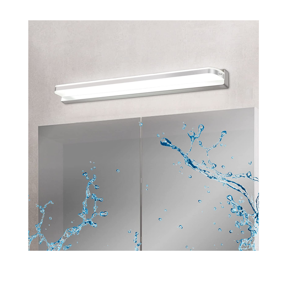 LED Mirror Front Light 9W Daylight White, Front Lighting IP44 for Bathroom, LED Over Mirror Light, Stainless Steel Base