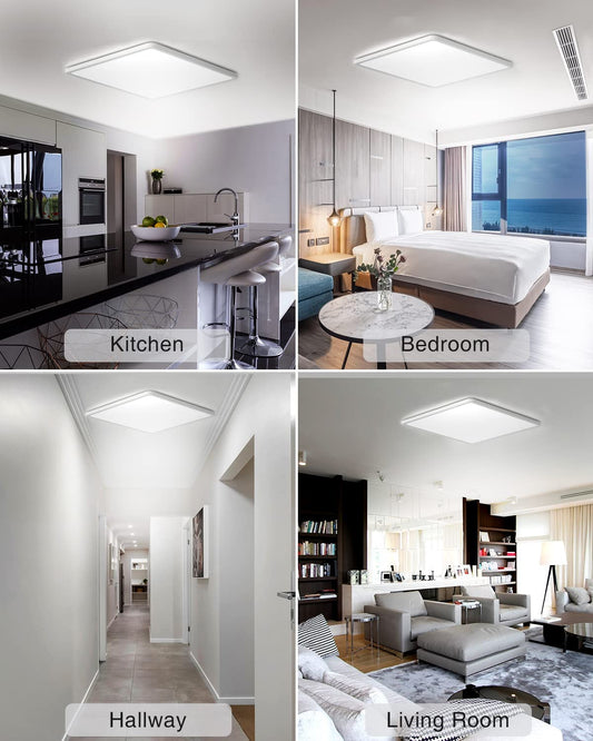 Thin Led Ceiling Light, 36W 3300LM 6000K Daylight White Super Bright, Square Ceiling Light for Hallway Living Room