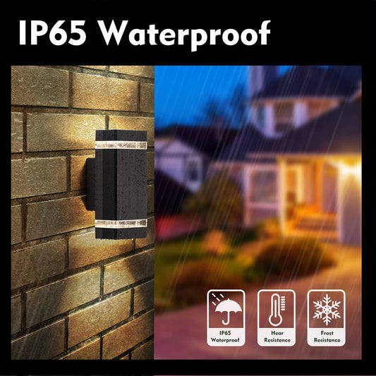 Outdoor Wall Lights Mains Powered, Up Down Outside Wall Lights IP65 Waterproof, LED Lighting Sconce Wall Mounted for House