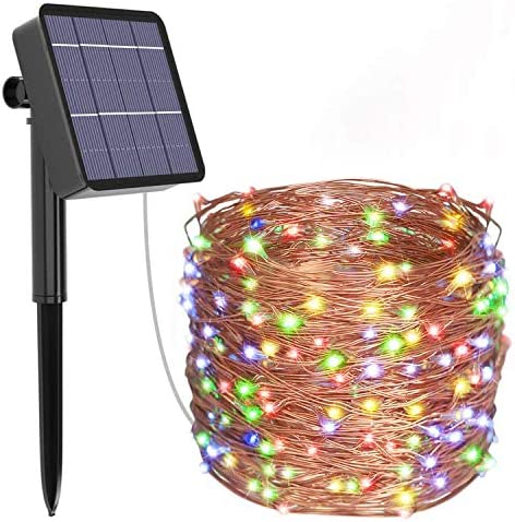 Solar Fairy Lights Outdoor | LED Solar String Lights 8 Modes Copper Wire Decorative For Garden